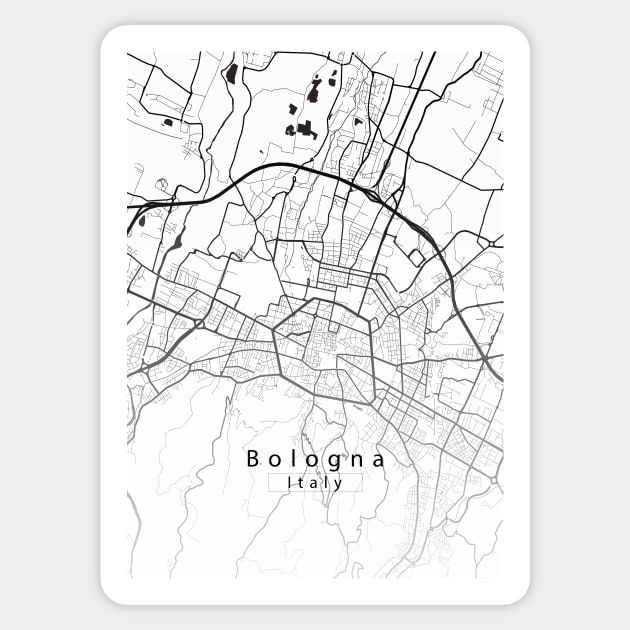 Bologna Italy City Map white Sticker by Robin-Niemczyk